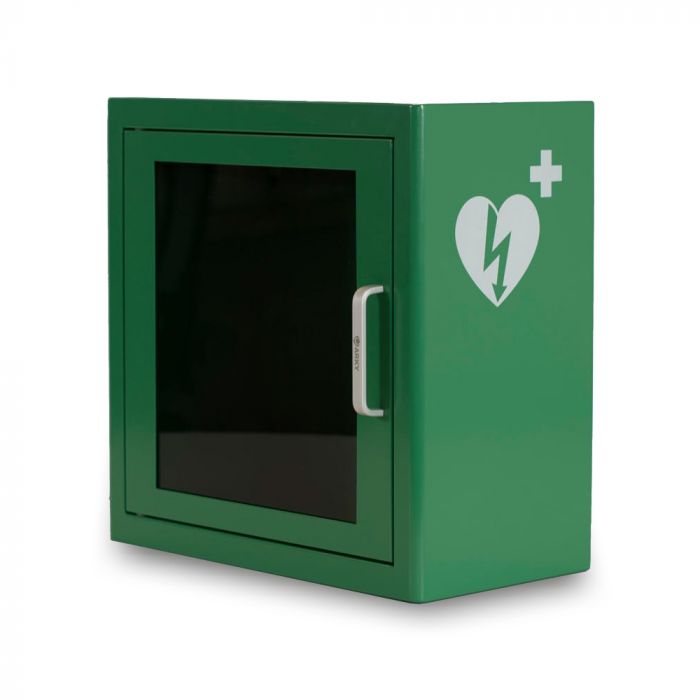 Universele AED wandkast groen met alarm