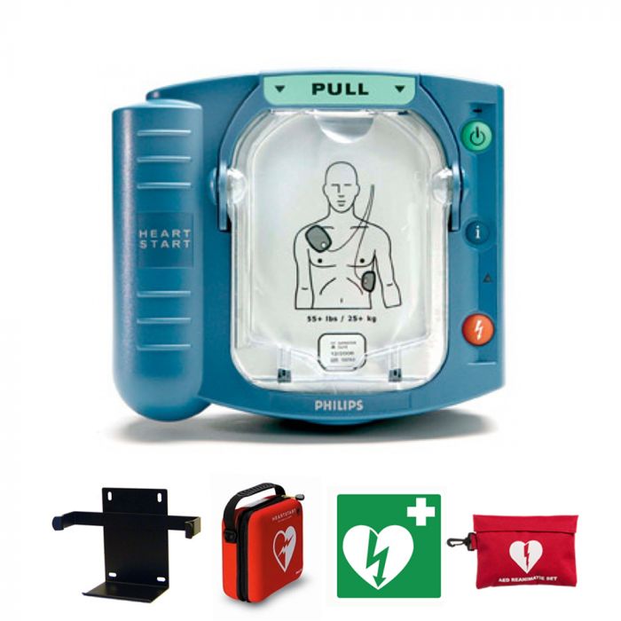 Philips HeartStart HS-1 AED + kast