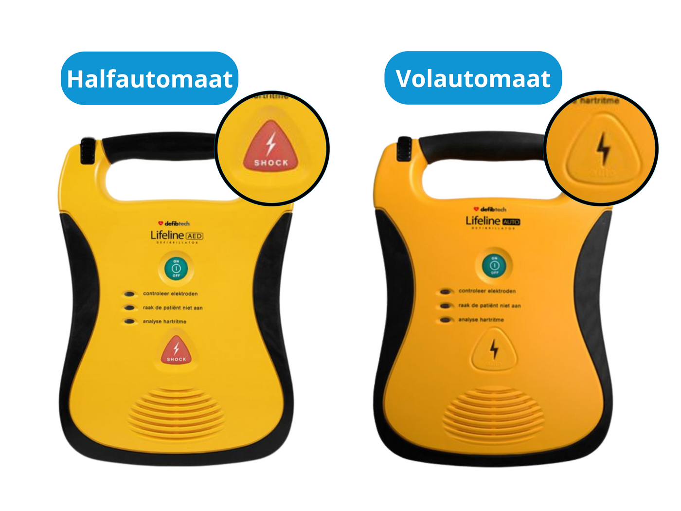Wat is het verschil tussen een halfautomaat en volautomaat AED?